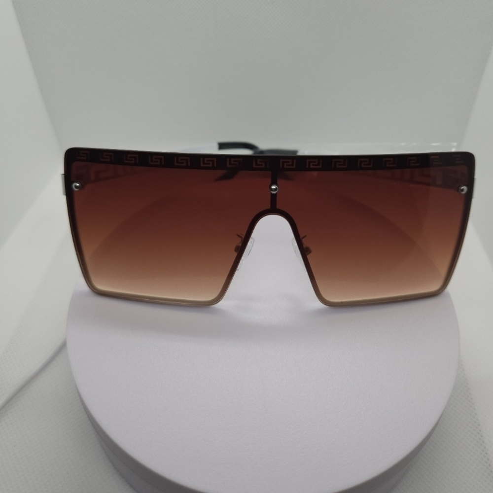 Stylish Integrated Design Rectangular Metal Sungl… - image 8